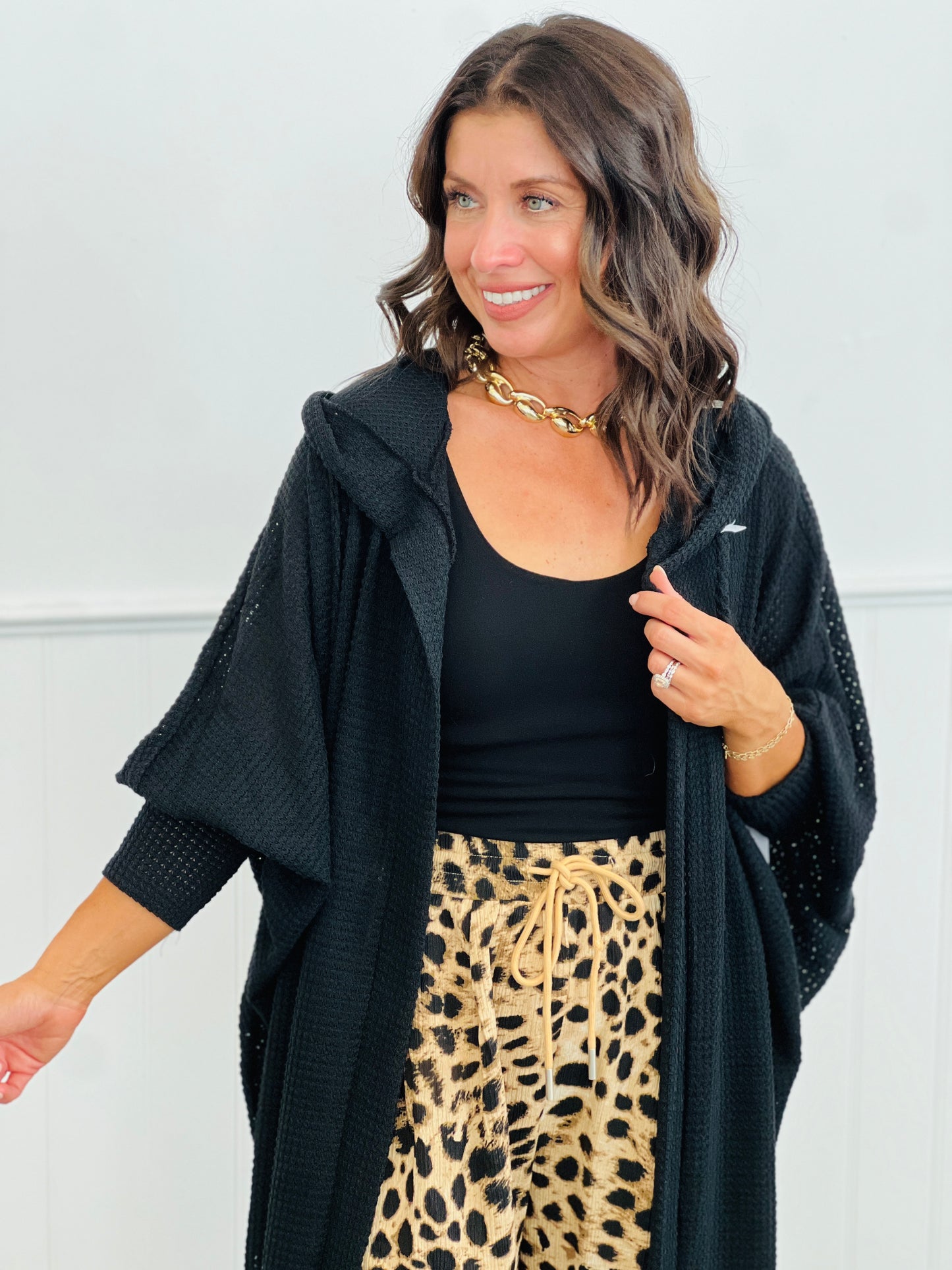 Dear Scarlett Hooded Longline Cardigan (Reg. and Plus)