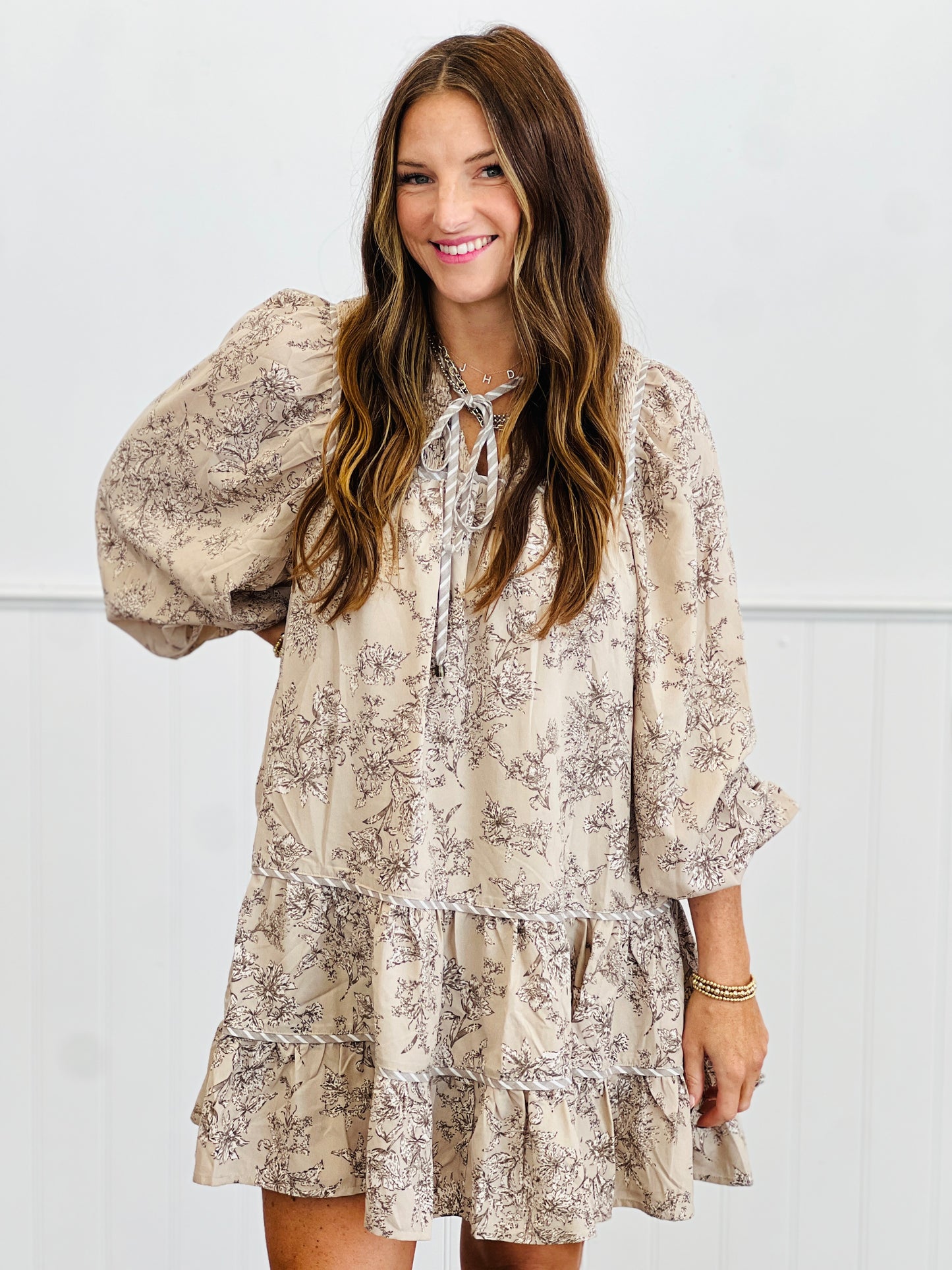 Whisper Floral Tiered Mini Dress (Reg.)- 2 Colors