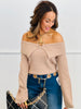 Taupe Shawl Collar Sweater Top (Reg & Plus)
