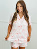 Pink Coquette Bow Button Down PJ Shorts Set (Reg. & Plus)
