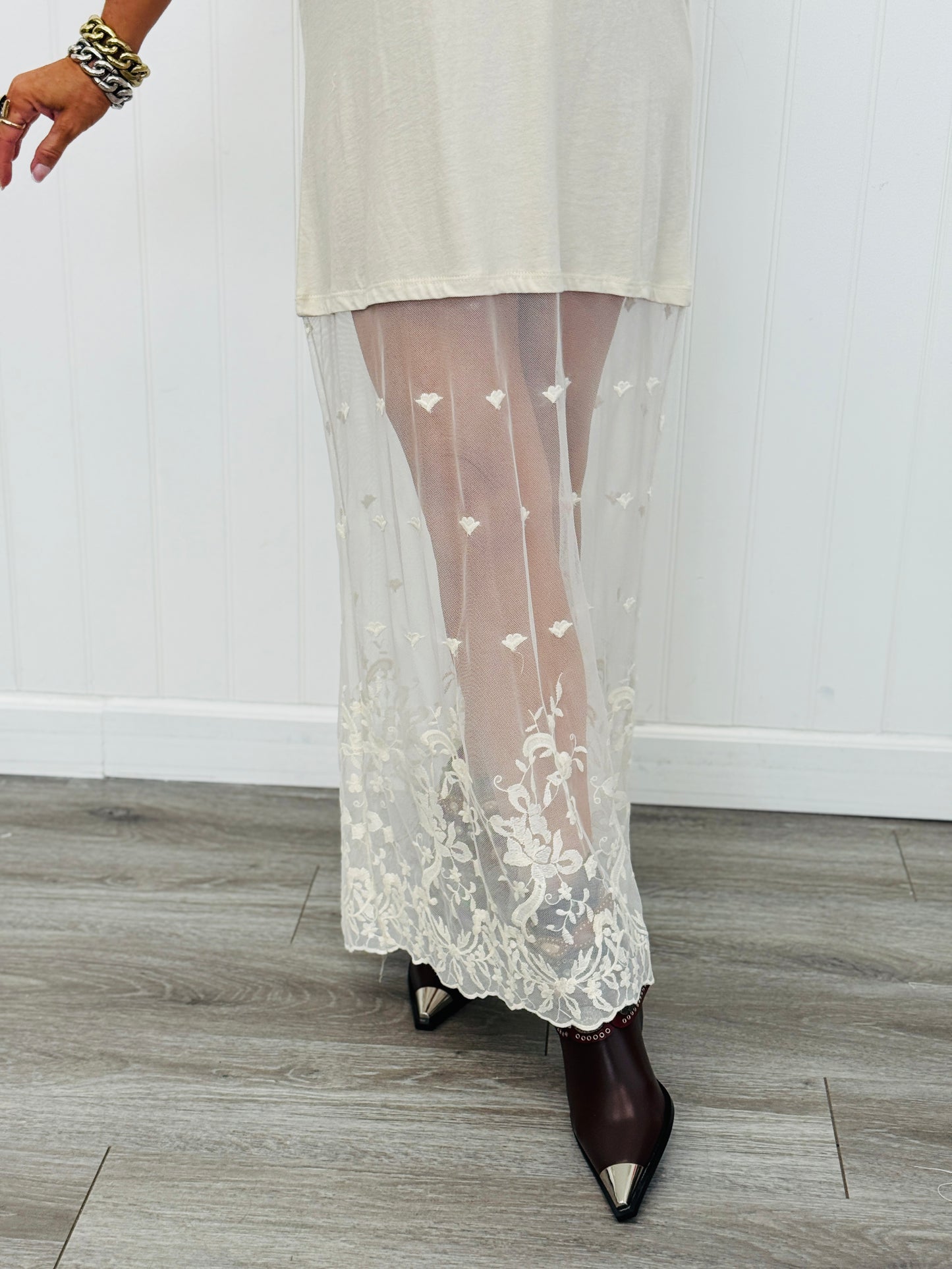Bone Cowboy Mesh Lining Maxi Dress (Reg.)