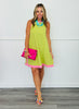 Lime Contrast Band Mini Dress (Reg.)