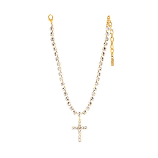 TOVA - Mini Donatella Necklace - Gold Clear