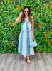 Blue Paneled Midi Skirt (Reg.)