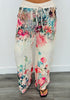 Beige Rose Drawstring Wide Leg Pants (Reg. and Plus)