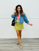 Chartreuse/White Polka Dot Wrap Skort (Reg.)