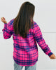Fuchsia/Navy Plaid Button Down Shacket (Reg.)