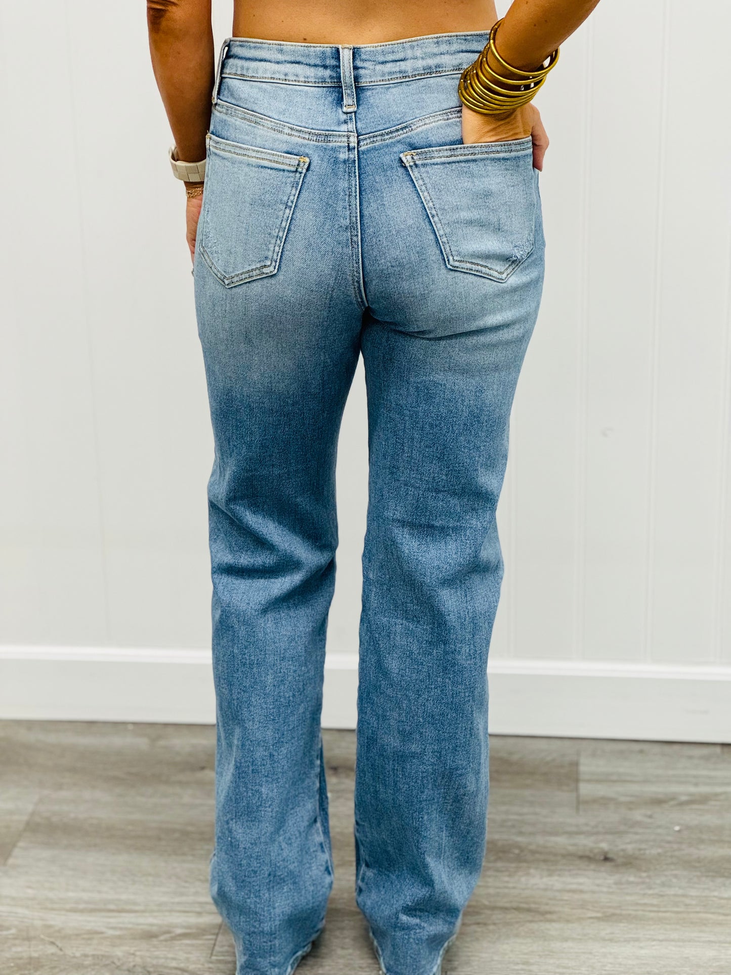 Denim High Rise Star Patch Dad Jeans (Reg.)