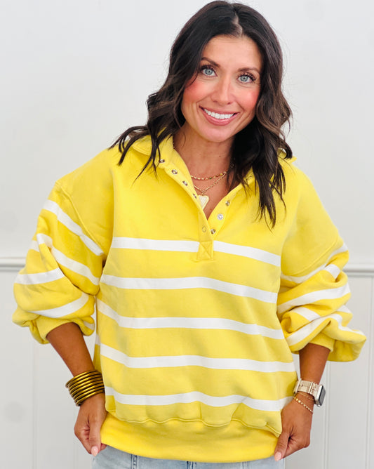 Yellow Quarter Snap Pullover Sweatshirt (Reg.)