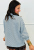 Lt Blue/Brown Striped Mock Neck Top (Reg.)