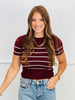 Short Sleeve Striped Sweater Top (Reg)-4 Colors