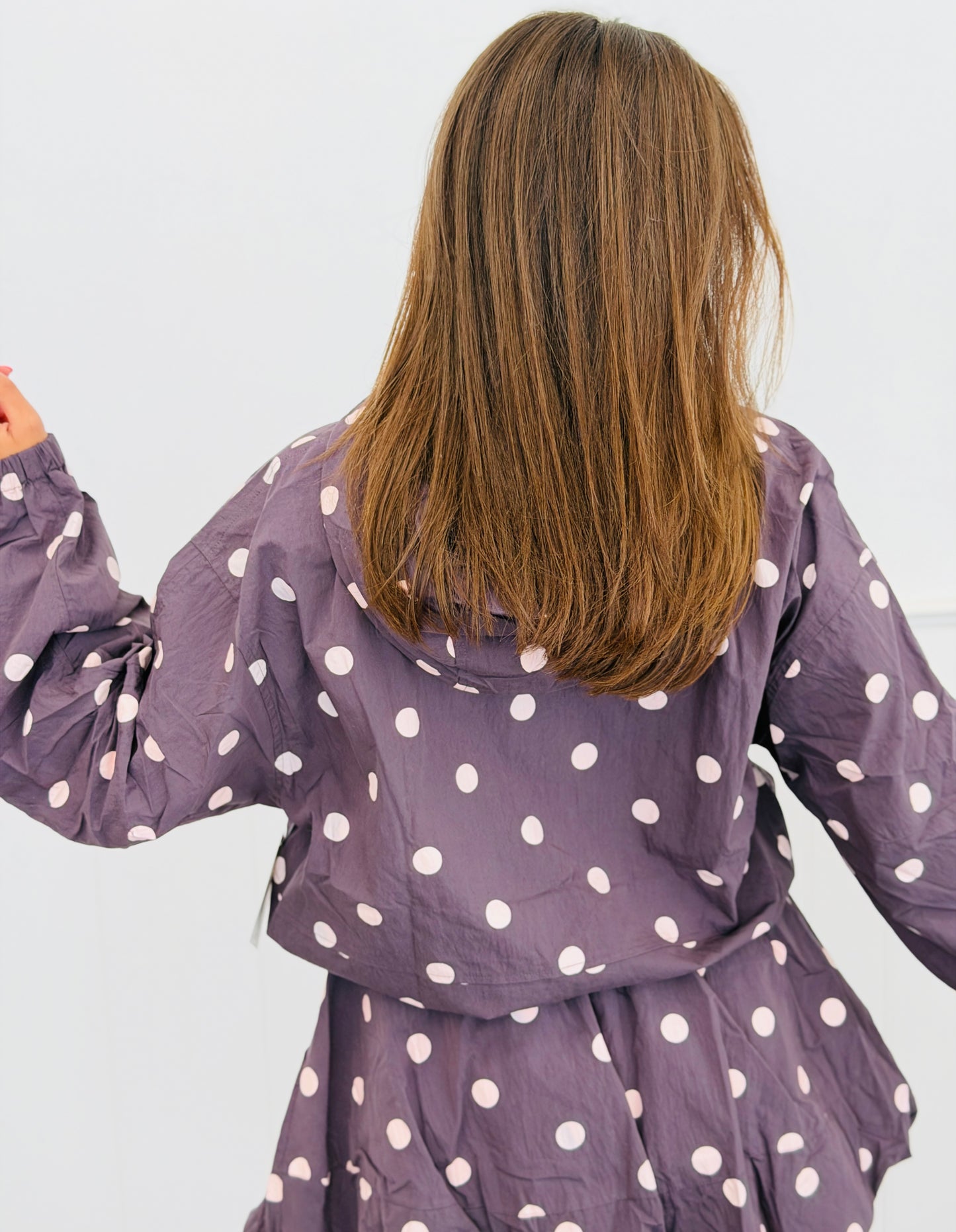 Polka Dot Hooded Jacket (Reg & Plus) - 2 Colors