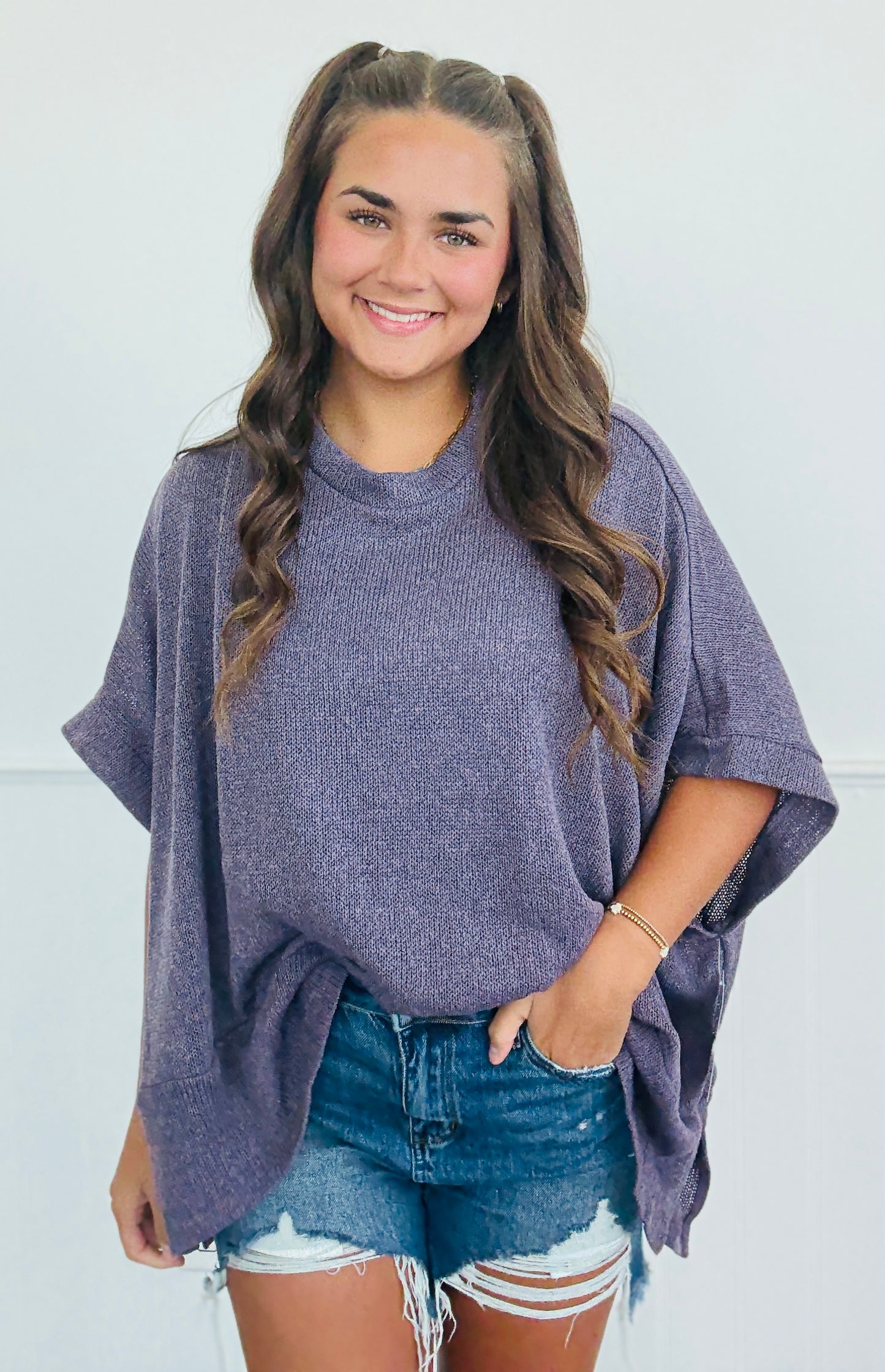 Dear Scarlett Flowy Fit Poncho Top (Reg. and Plus) - 5 Colors