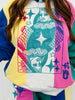 Queen Of Sparkles Multi Colorblock Card Logo Sweatshirt (Reg. and Plus)