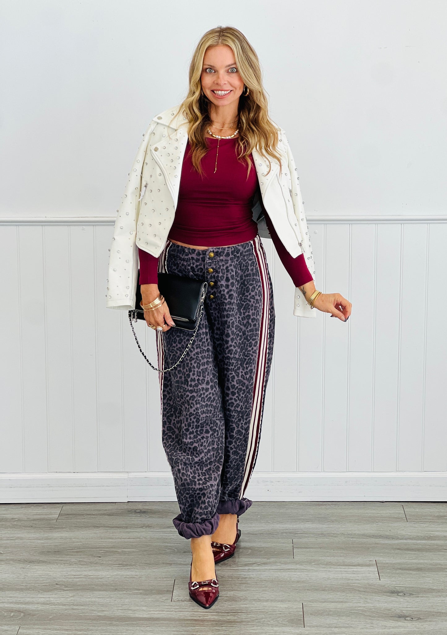 POL Black Leopard Pants (Reg.)