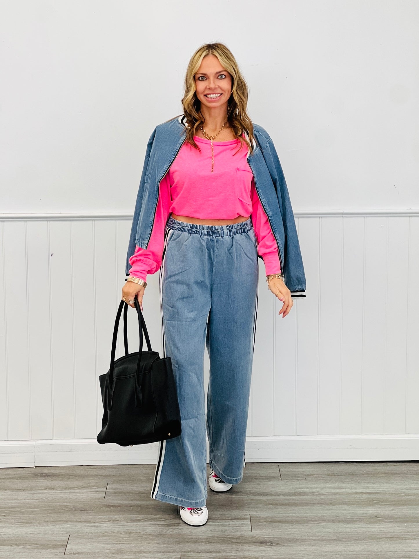 Neon Pink Long Sleeve Top (Reg. and Plus)