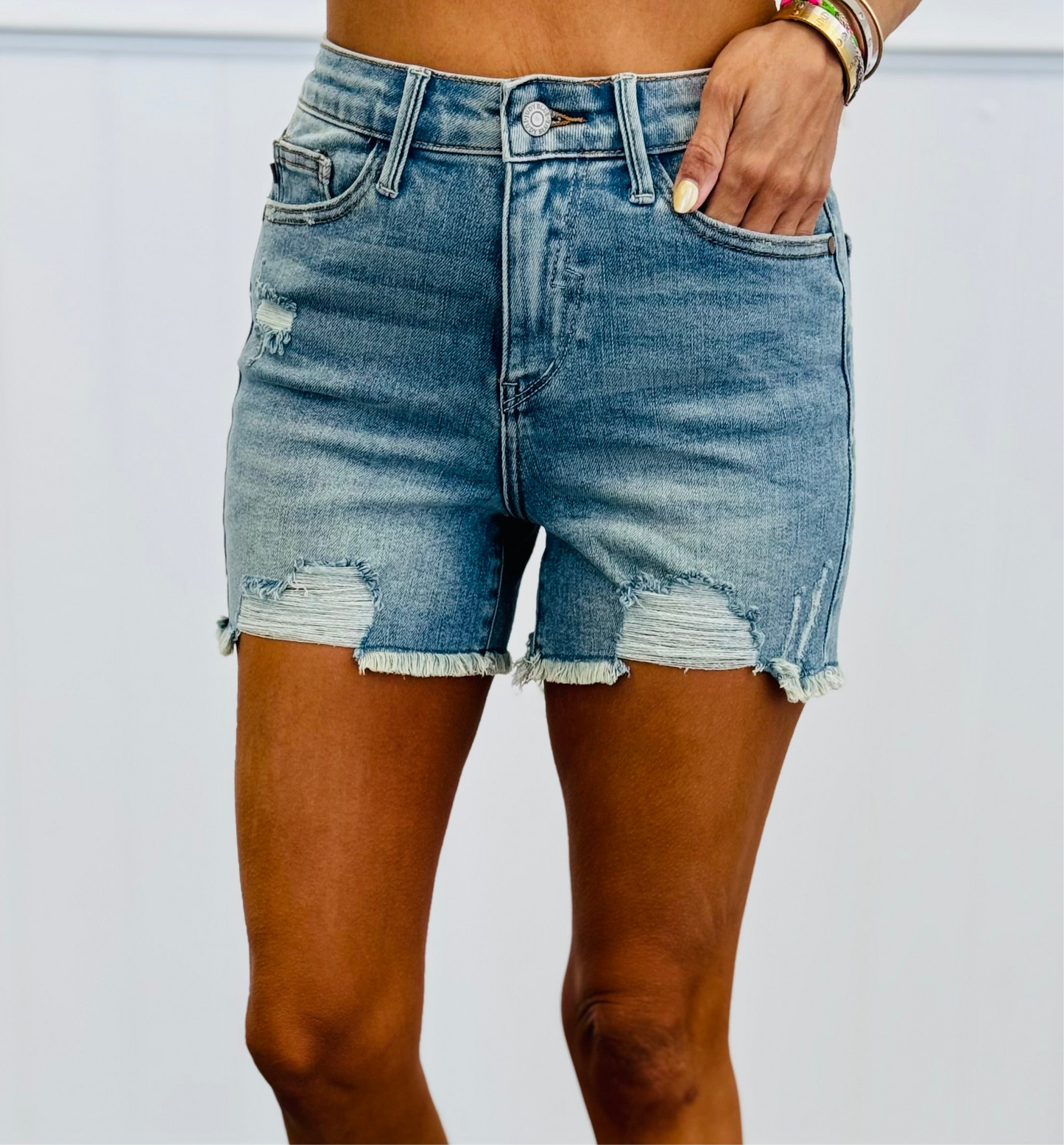 Judy Blue Beautiful Destinations Vintage Wash Shorts (Reg. and Plus)