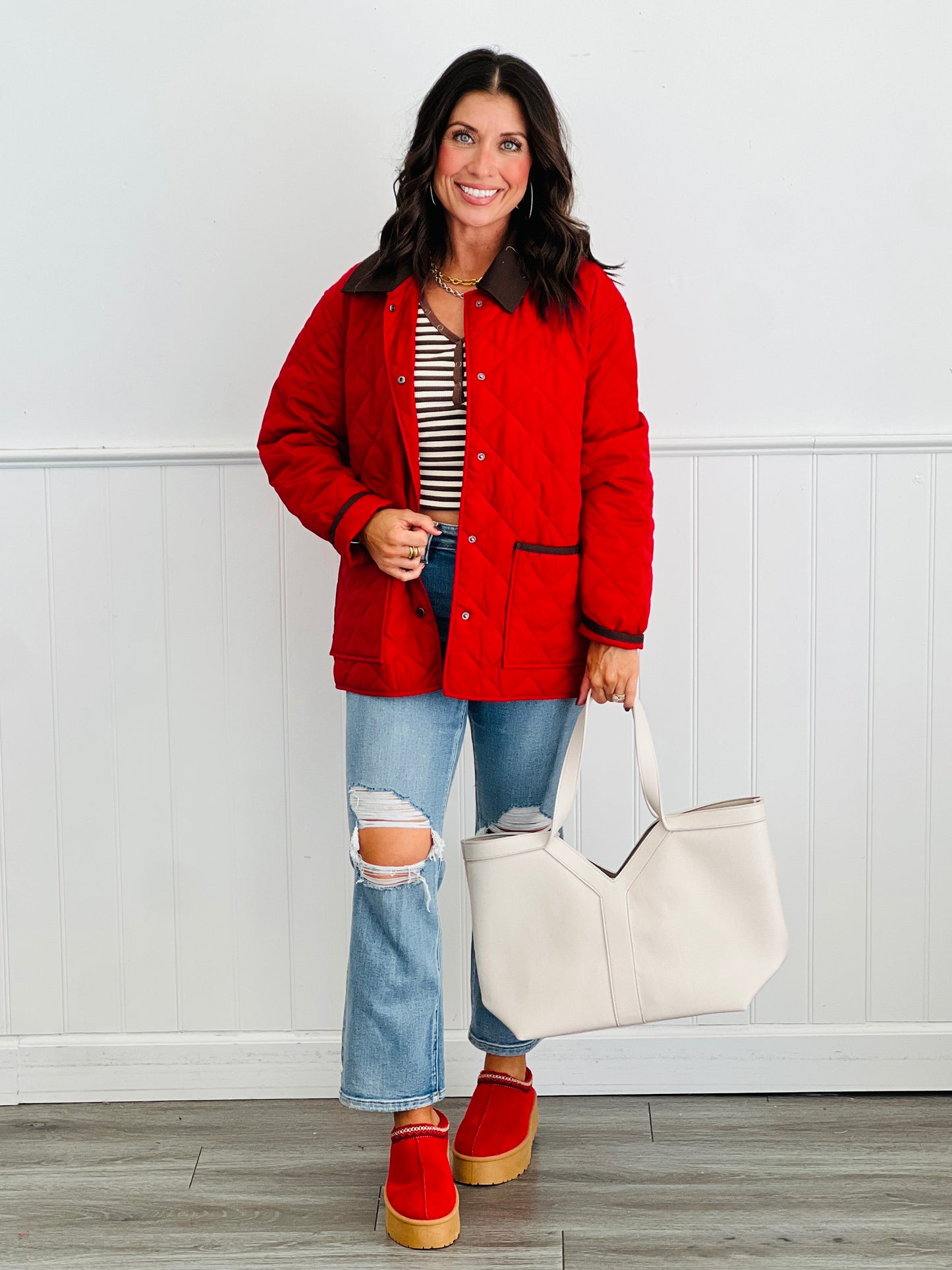 Chocolate Striped Snap Up Tee (Reg.)