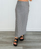 Cream/Black Diagonal Stripe Midi Skirt (Reg.)