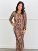 Leopard Deep-V Back Top & Maxi Skirt Set (Reg.)