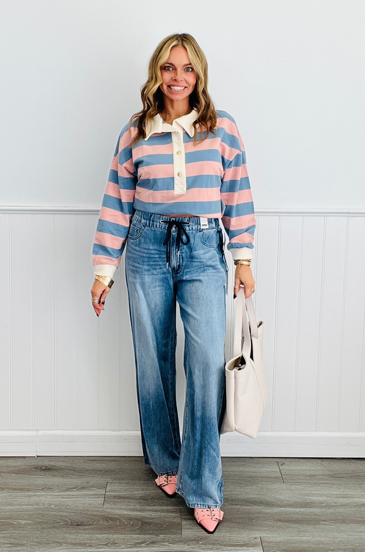 Judy Blue Luck Of The Draw-string Elastic Waist Jeans (Reg. and Plus)