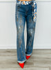 Denim Rhinestone Studded Pants (Reg.)
