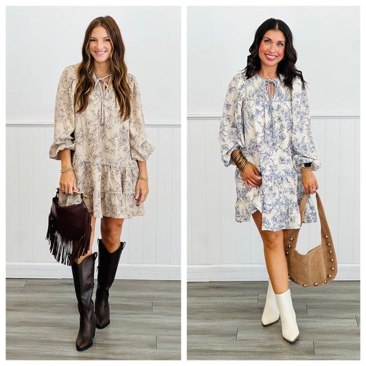 Whisper Floral Tiered Mini Dress (Reg.)- 2 Colors