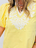 Yellow Baroque Applique Top (Reg.)
