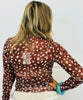 Deer Print Mock Neck Mesh Top (Reg. and Plus)