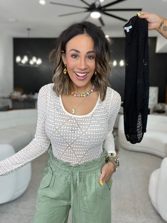 Long Sleeve Knit Bodysuit (Reg. and Plus) - 2 Colors