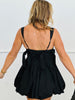 Black Duo Bow Back Mini Dress (Reg)