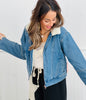 Faux Fur Lined Denim Jacket (Reg.) - 2 Colors