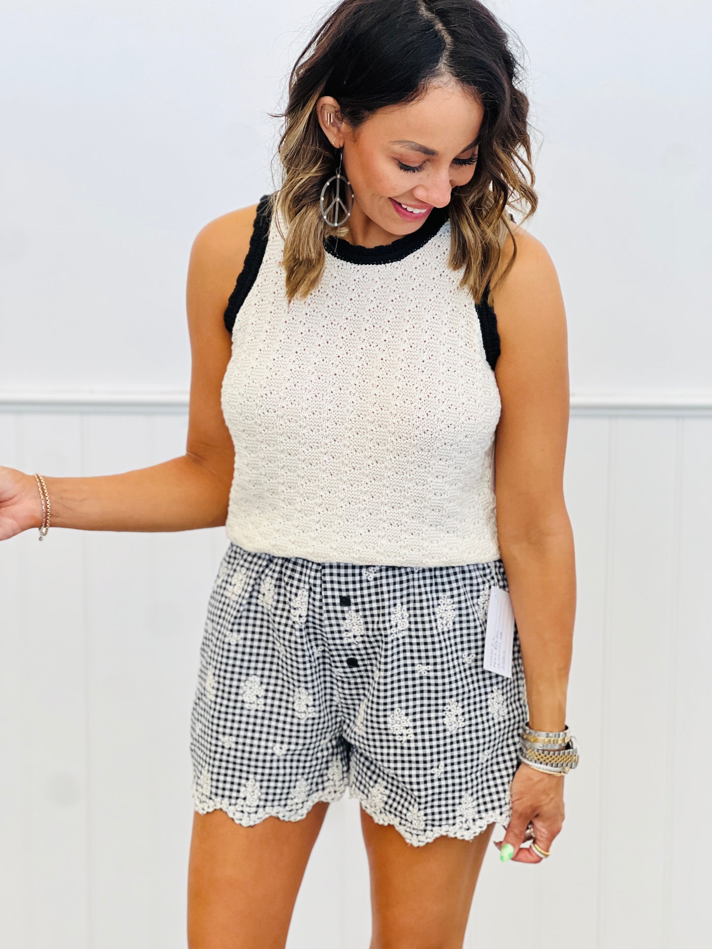 Embroidered Checkered Boxer Shorts (Reg.)-3 Colors