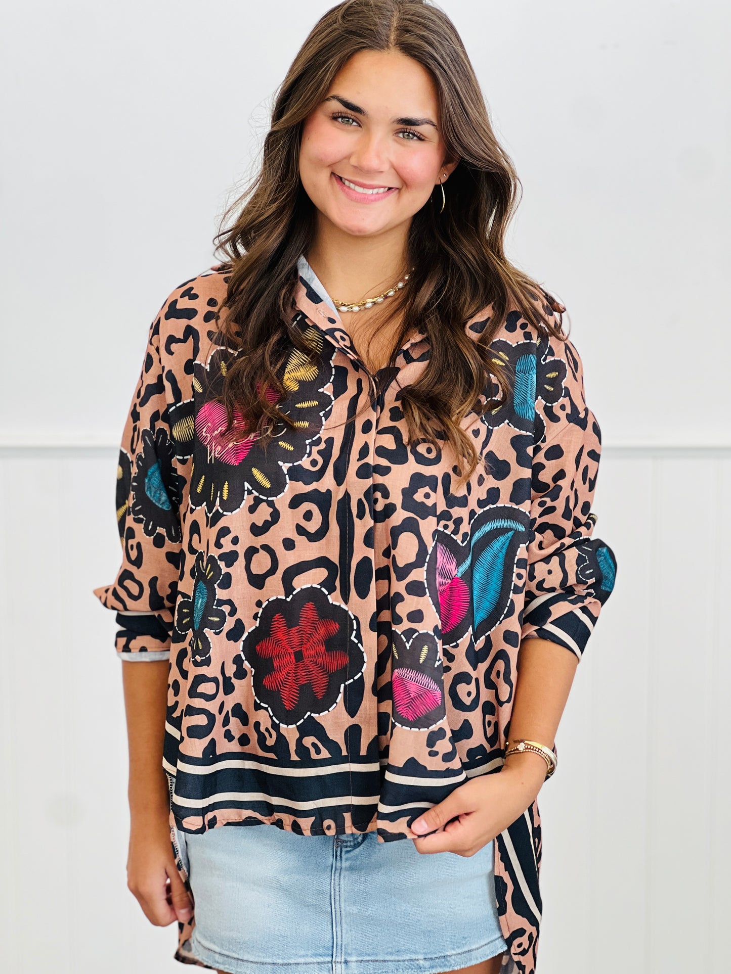 Leopard Not For Everyone Button Up Top (One Size)