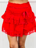 Floral Lace Tiered Mini Skirt (Reg.)-2 Colors