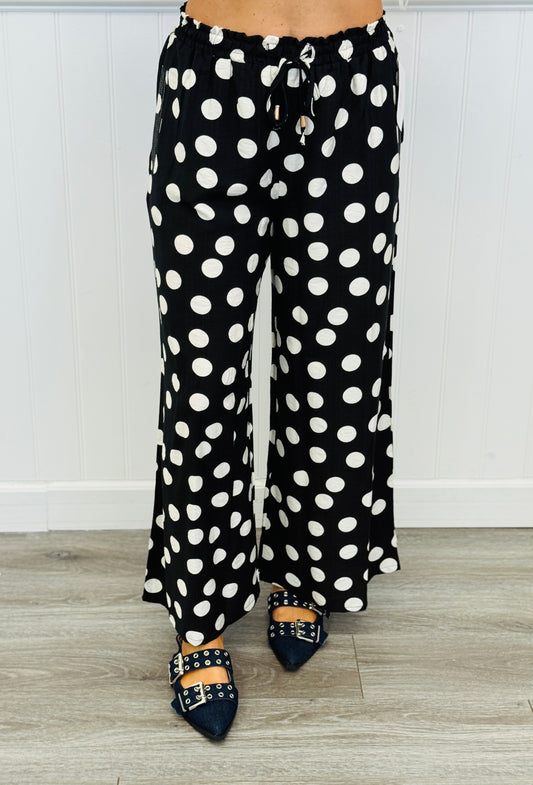 Polka Dot Wide Leg Pants (Reg & Plus)