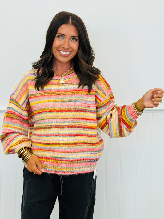 Sunrise Cotton Candy Stripe Sweater Top (Reg.)