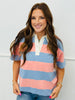 Rugby Striped Oversized Polo Top (Reg.)-3 Colors
