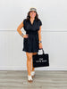 Black Poplin Sleeveless Mini Dress (Reg.)