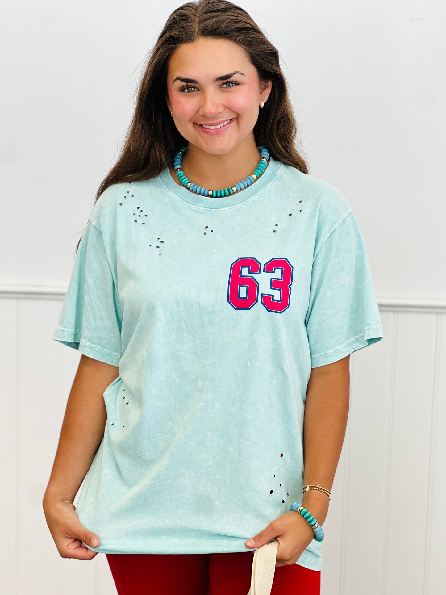 Washed Mint Laser Cut 63 Graphic Tee (Reg.)