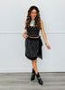 Black Studded Wrap Midi Skirt (Reg.)