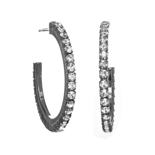 TOVA - Gunmetal Slim Hoop Earrings - 2 Colors