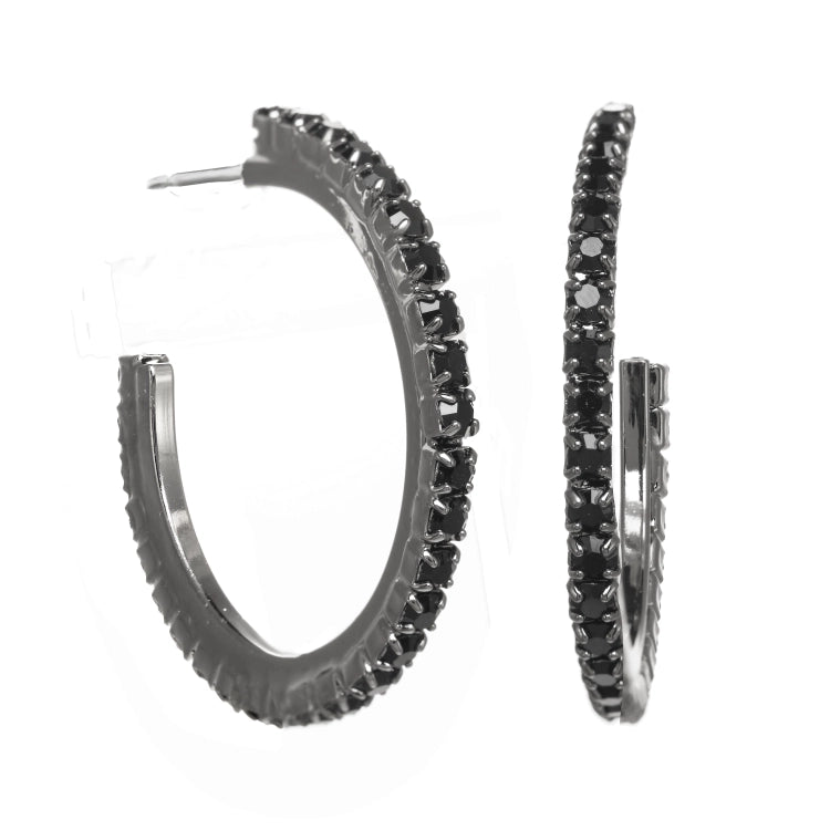 TOVA - Gunmetal Slim Hoop Earrings - 2 Colors