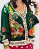 Queen Of Sparkles Dk Green Thanksgiving Cardigan (Reg. and Plus)