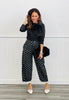 Denim Polka Dot Print Barrel Pants (Reg. and Plus) - 3 Colors