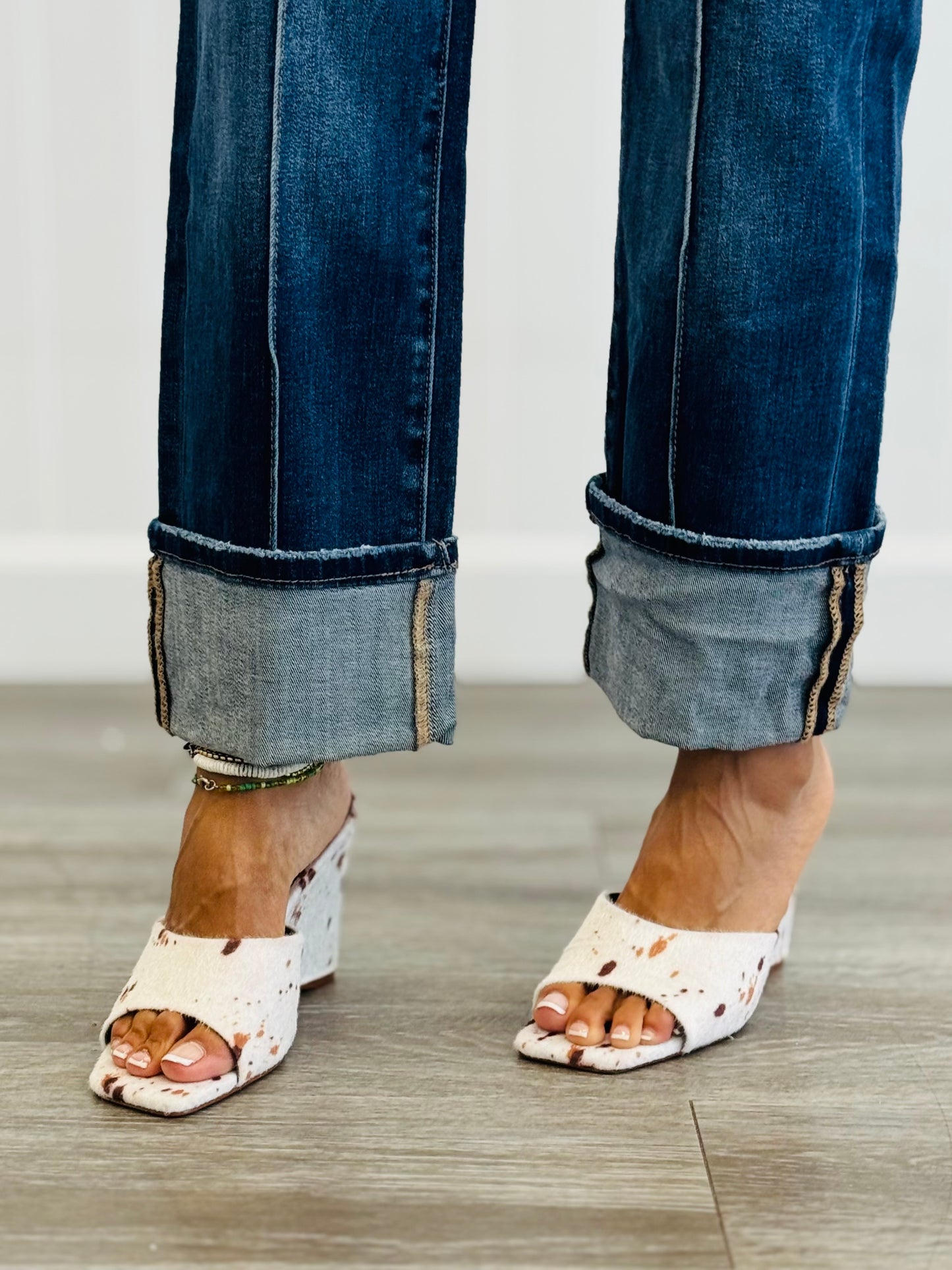 Risen Dark Short And Sweet High Rise Cuffed Jeans (Reg. & Plus)