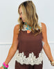 Scallop Lace Trim Solid Top (Reg.)-2 Colors
