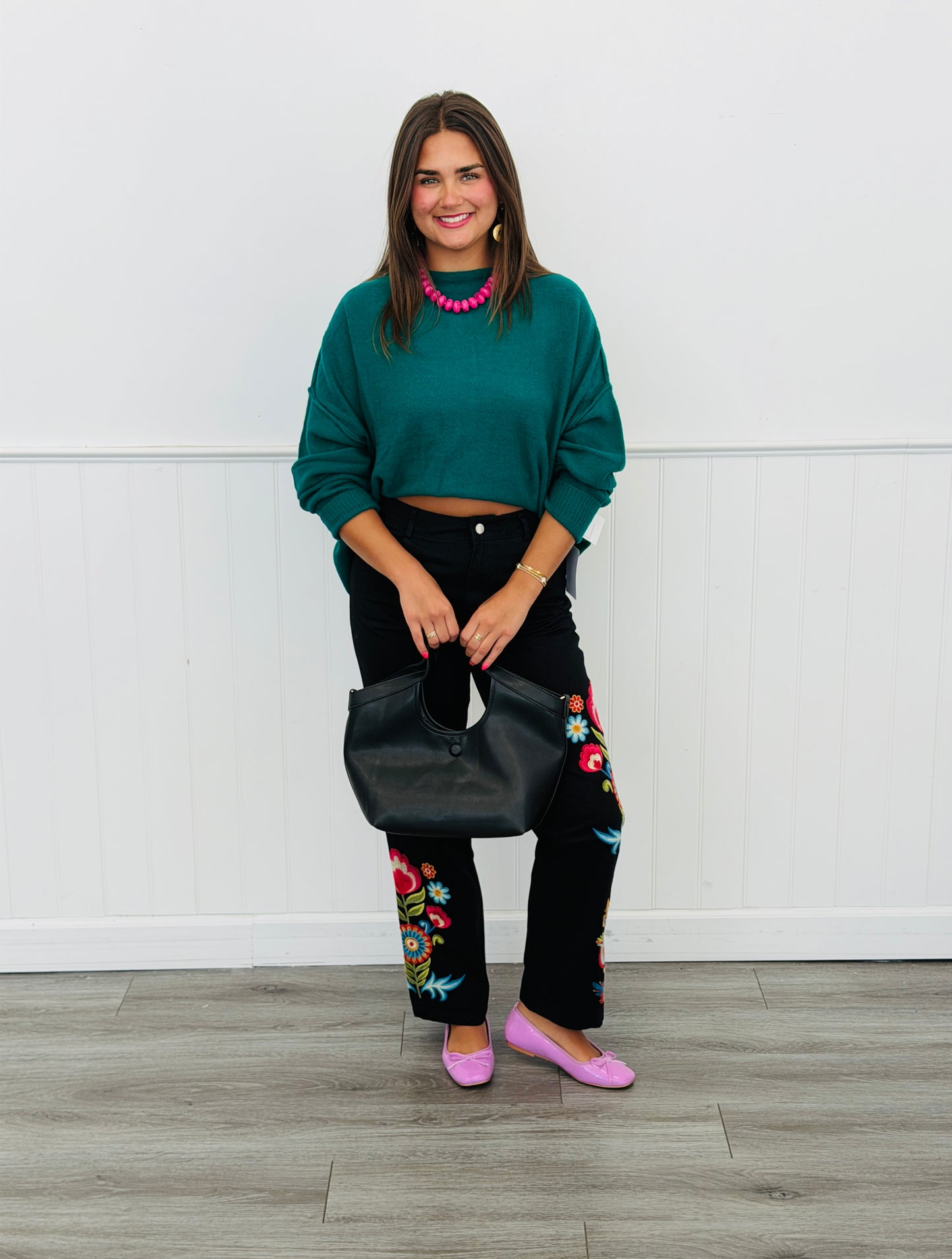 Emerald Oversized Mock Neck LS Sweater (Reg.)