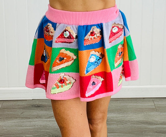 Queen Of Sparkles Rainbow Colorblock Piece Of Pie Skirt (Reg. & Plus)