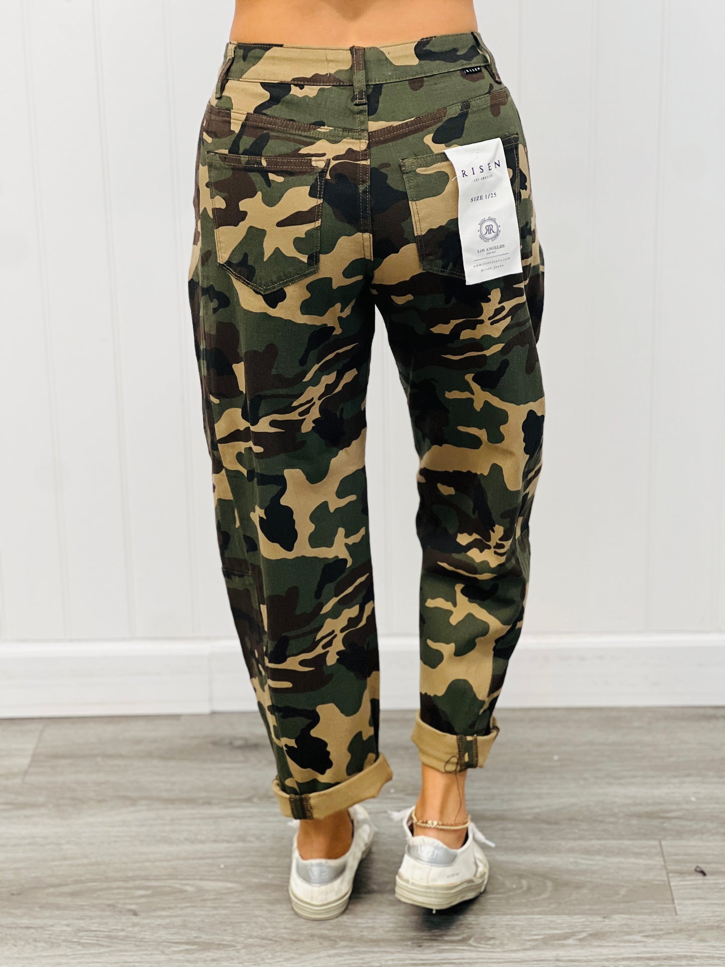 Risen Camo Into The Wild Roll Up Barrel Jeans (Reg & Plus)